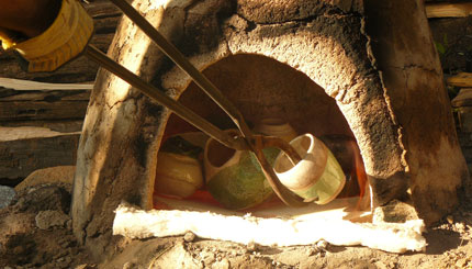 Cuisson Raku au bois